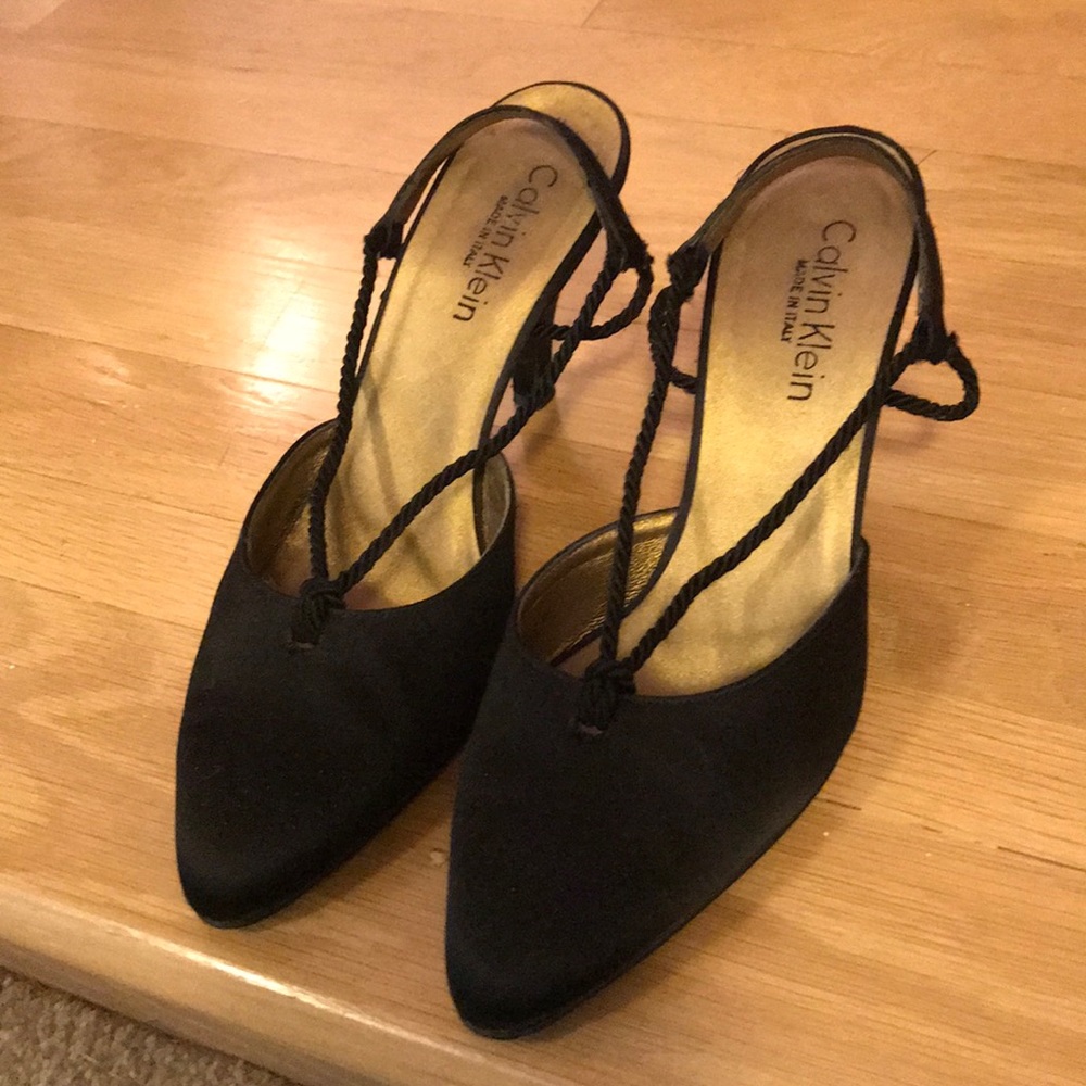 Calvin Klein Satin Ropped Heels Size 6
